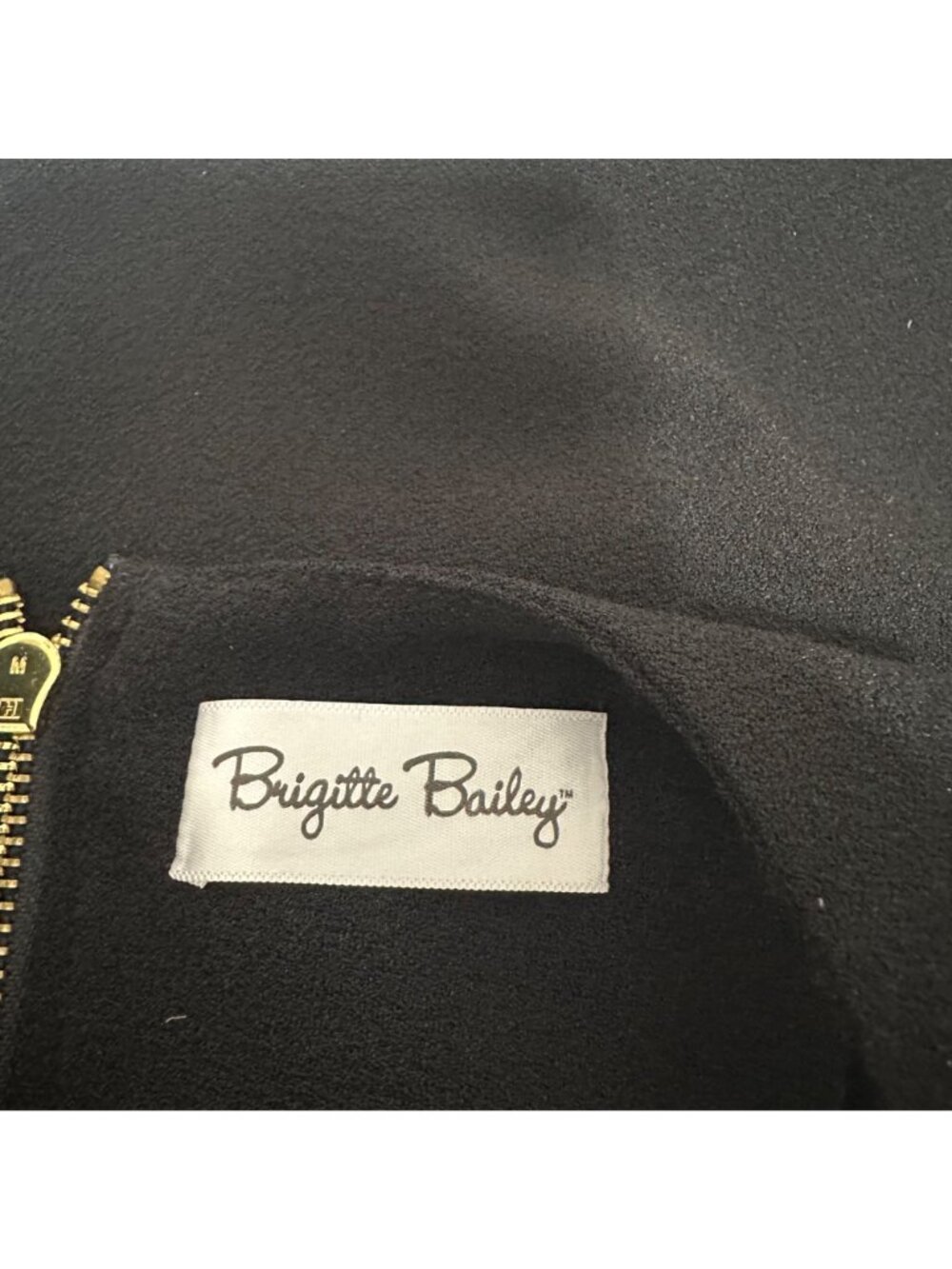 Brigitte Bailey Black Sleeveless A-Line Dress Gold Back Zipper Preppy Old Money - Picture 4 of 8